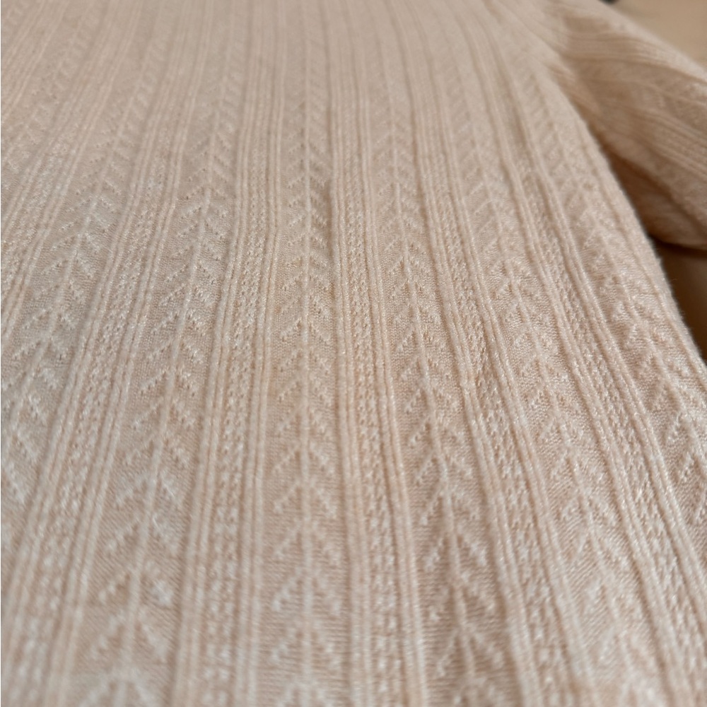 Cream Knit Long Sleeve Tie-Back Dress - Picture 4 of 5